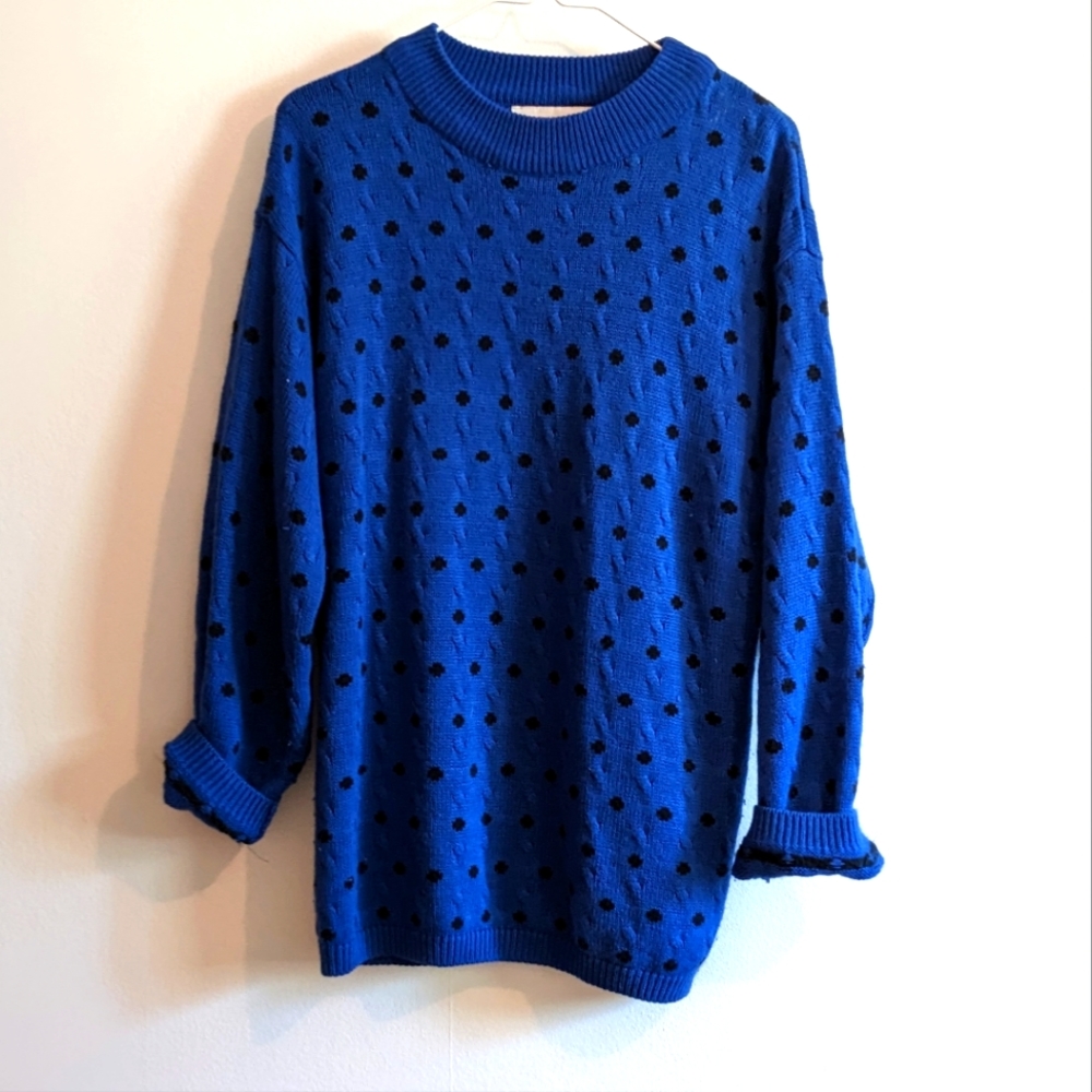 Vintage Venezia Blue Polkadot Sweater